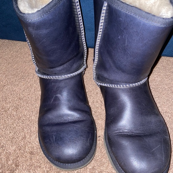 blue leather ugg boots